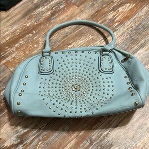 Elegant Studded Blue Handbag